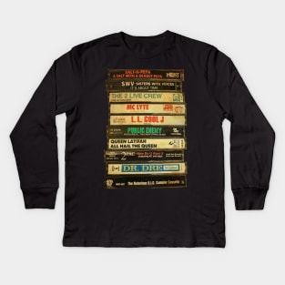 Retro 80s Hip Hop - Cassette Style Kids Long Sleeve T-Shirt